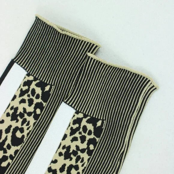 Palm Angels Long Sleeve Leopard Print Knitted Dress - FCM71